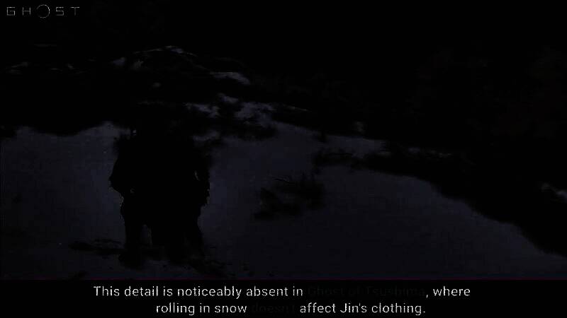 刺客信条:影女主雪地翻滚衣服留雪对比图2