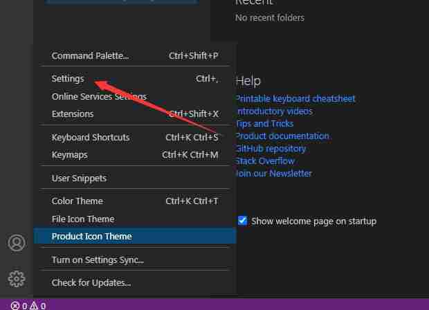 选择 Settings 选项