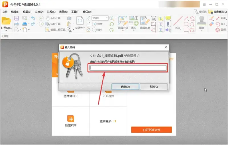 输入密码打开文件窗口图
