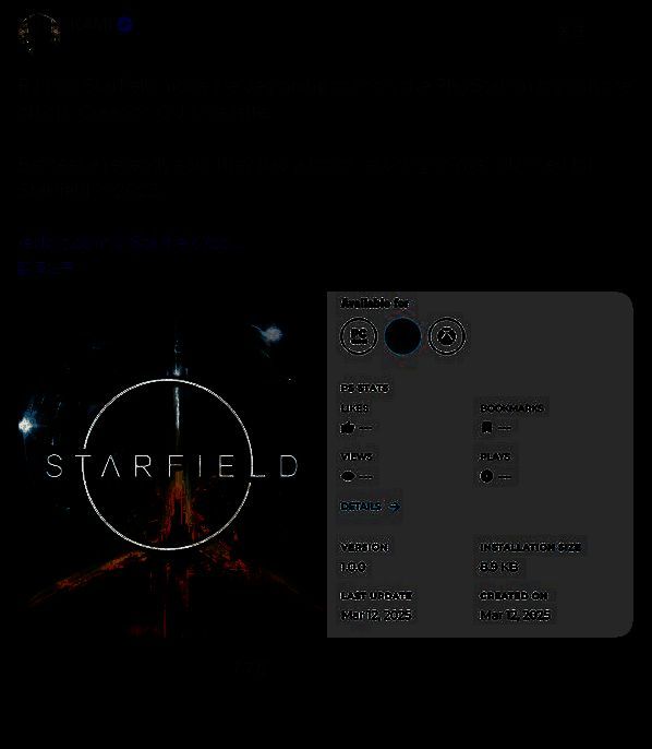 带有PlayStation标志的《星空》Mod页面
