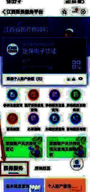 进入医保专区选择江西医保服务平台再进入医保服务界面图