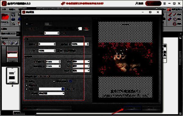 编辑设置并预览效果界面