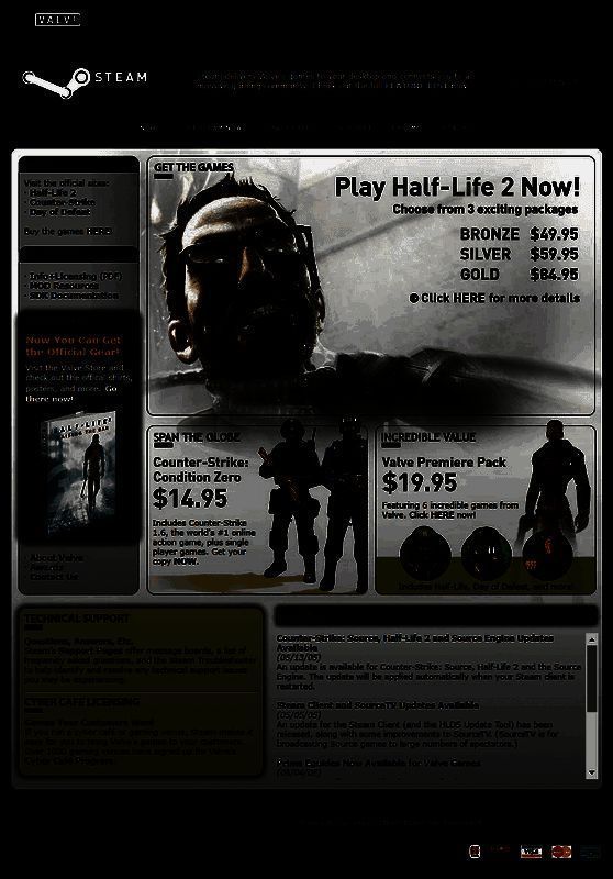 2005年Steam页面截图