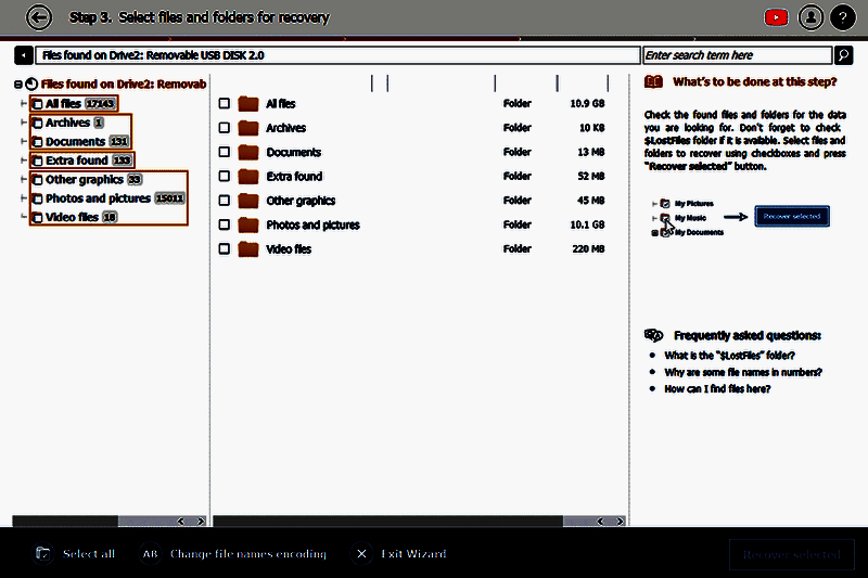 Raise Data Recovery软件勾选文件恢复界面