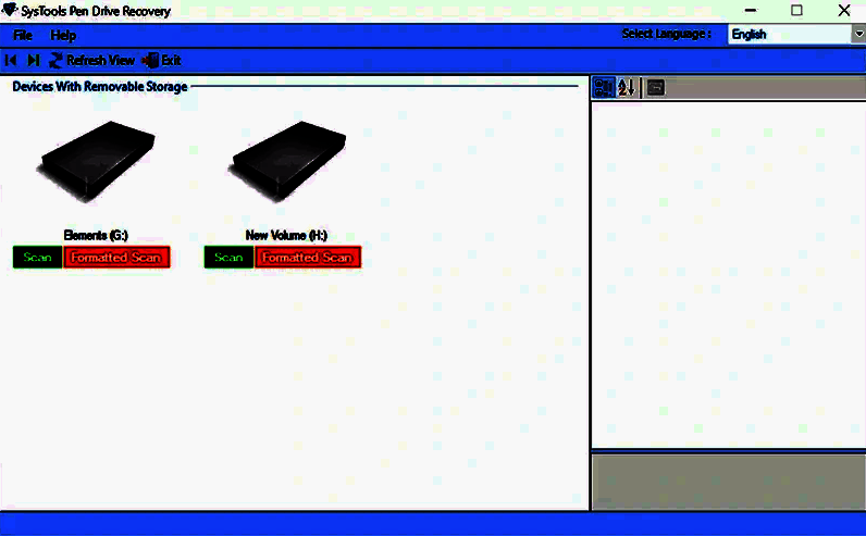 SysTools Pen Drive Recovery软件选择U盘界面