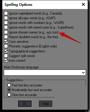勾选忽略域名选项的界面图