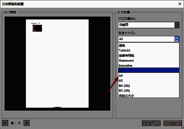 选择纸张尺寸图片