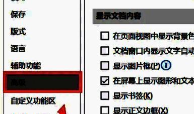 Word点击高级选项配图