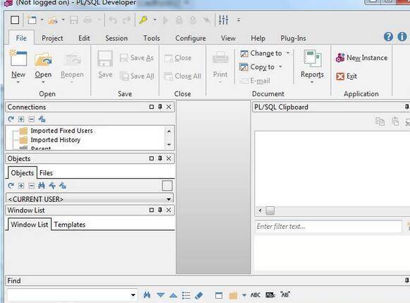 pl/sql developer启动后界面图