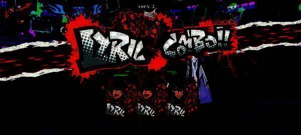 三张红色歌词卡发动强攻击画面