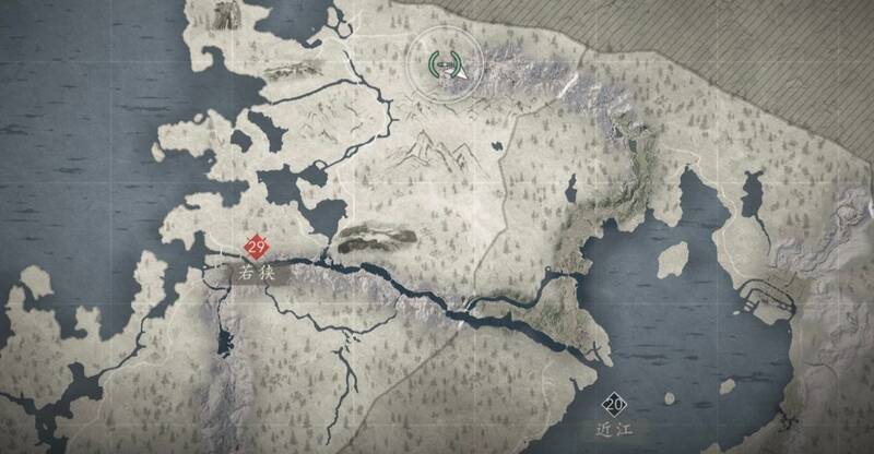 若峡内中尾山玄蓄尾岩位置示意图