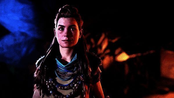 Aloy与现实人交谈的动态画面