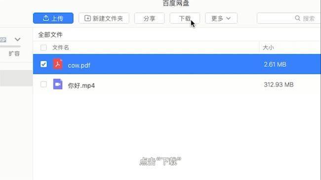 点击下载按钮的界面