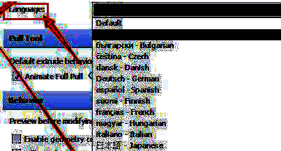 找到language栏的界面图