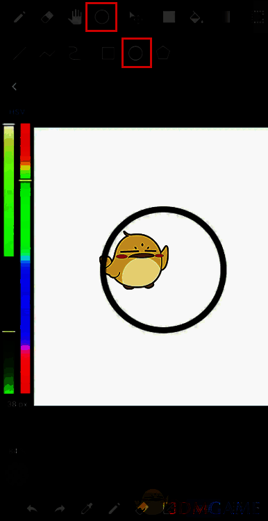 medibang paint画布中绘制的圆形