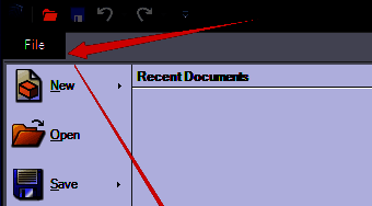 点击软件左上方file选项
