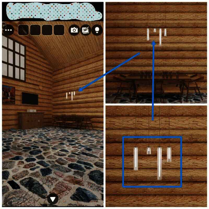 木屋桌子上方吊灯线索图