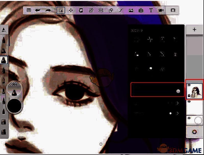 sketchbook图层不透明度调整操作图