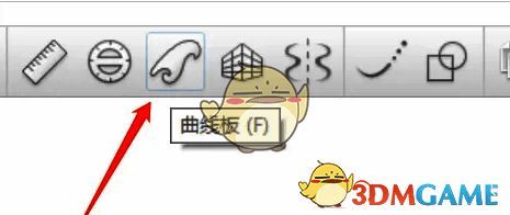 点击曲线板图标后画布出现的曲线板图形