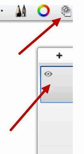SketchBook图层隐藏操作示意图