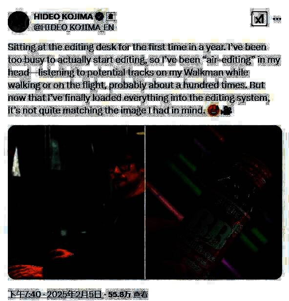 小岛秀夫工作场景或相关画面