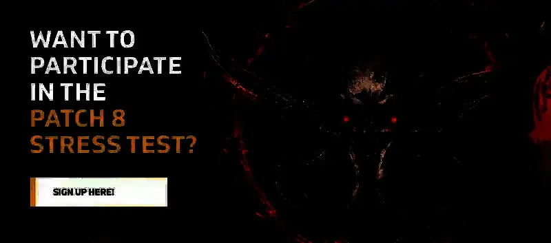 《博德之门3》8号补丁压力测试注册网页示意