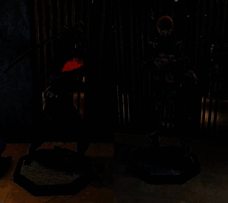 《刺客信条：影》奈绪江和弥助雕像