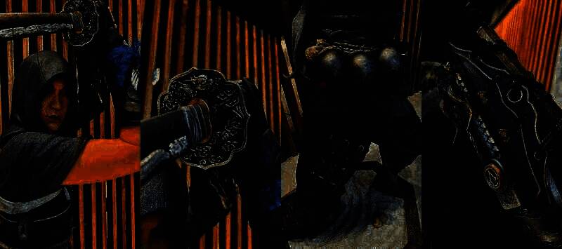 《刺客信条：影》奈绪江和弥助雕像侧面