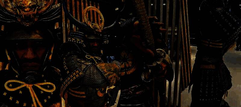 《刺客信条：影》奈绪江和弥助雕像正面