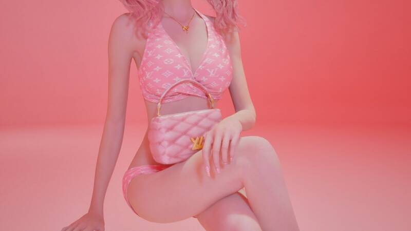 粉色比基尼泳衣服装使用教程图1