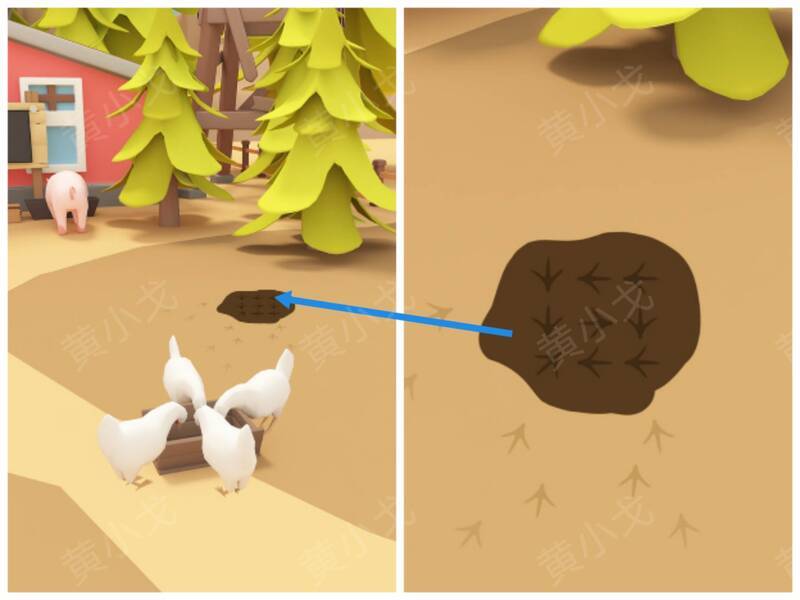 农场地上脚印画面