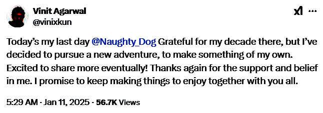 顽皮狗游戏总监离职相关图片2