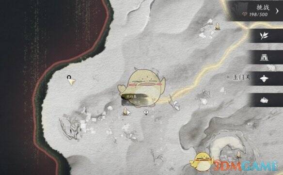 胡杨集传送点及西北方向示意