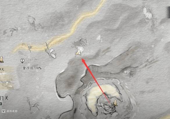 从马头村传送点向西北方向走的路线图