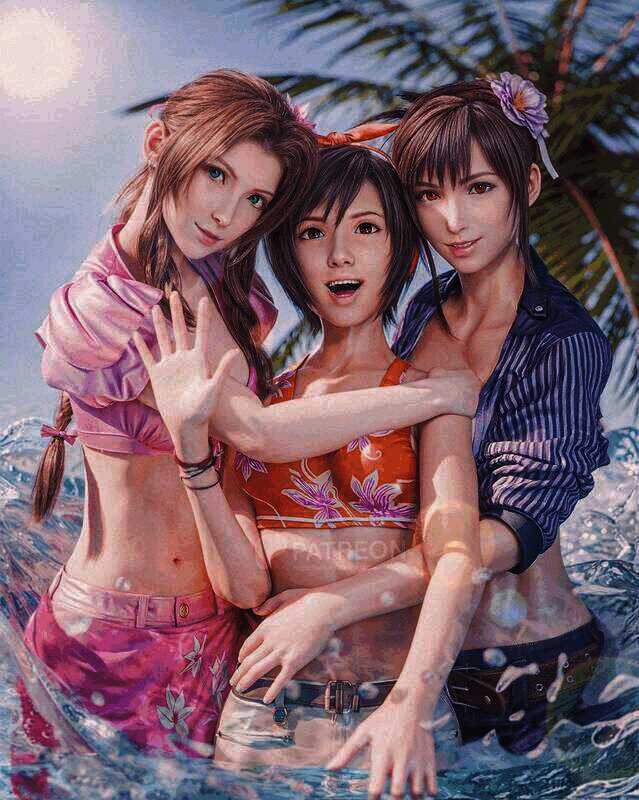 《最终幻想7》女角蒂法和爱丽丝3D美图