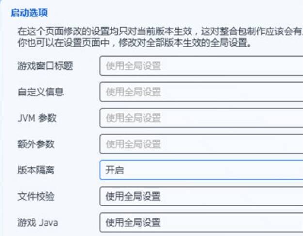 单独设置版本隔离界面图