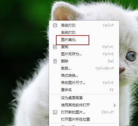 图片右键菜单中的图片美化选项