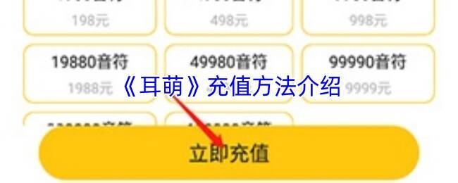 耳萌 APP 充值相关界面示例图