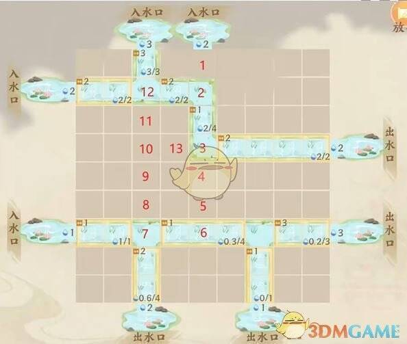 放置4口弯道的游戏画面示例