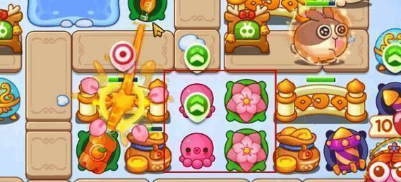 清除绿色宝箱获得随机炮塔的游戏画面