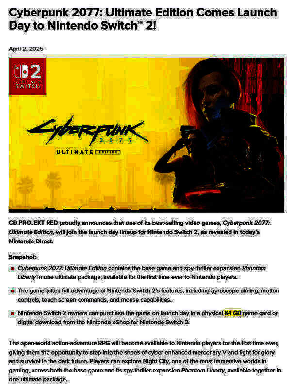 Switch 2游戏容量相关图片