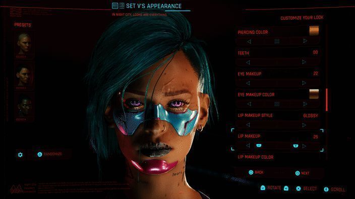 人物自定义选项展示