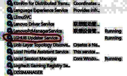 双击打开LGHUB Updater Service服务示意图