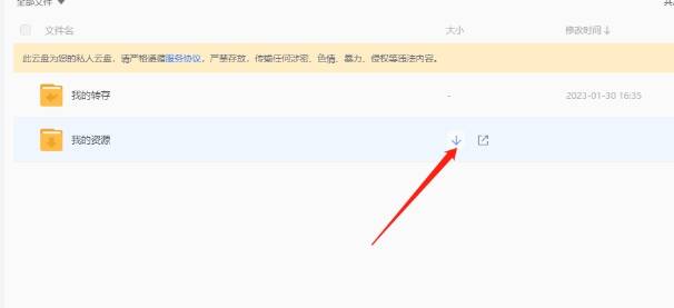 云盘文件下载按钮界面图