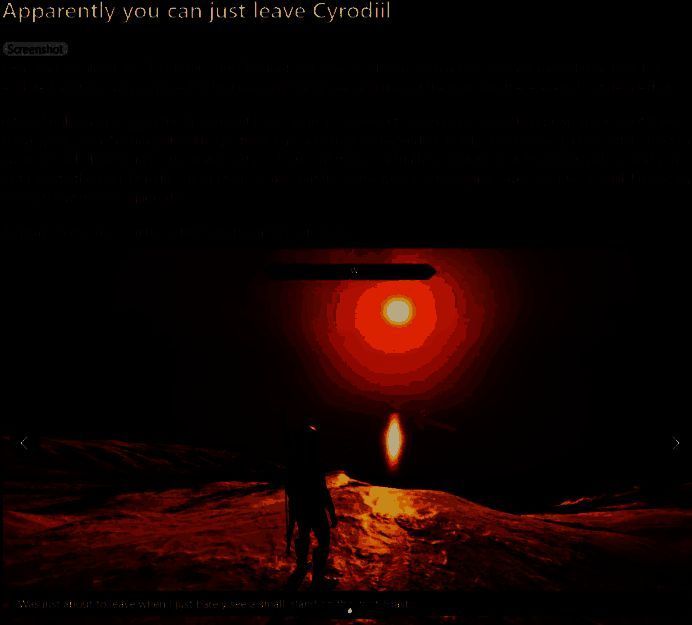 《上古卷轴4:重制版》玩家探索地图外画面