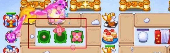 摆放三个花朵炮塔的画面