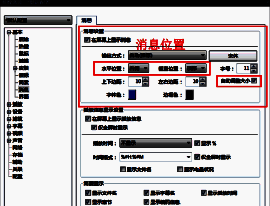PotPlayer消息显示样式设置界面图