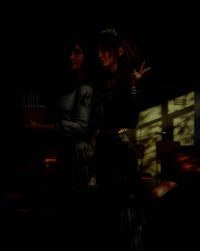 《最终幻想 7》黑丝 JK 蒂法和爱丽丝 3D 美图