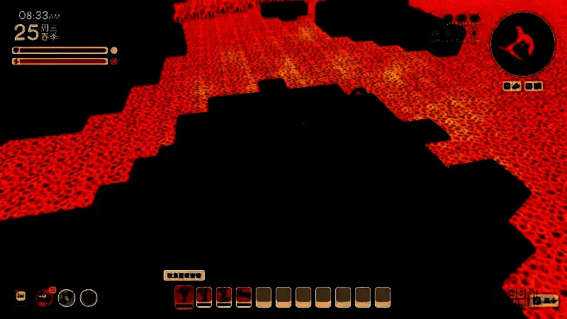 《金垦小镇》岩浆上形成可走地面画面