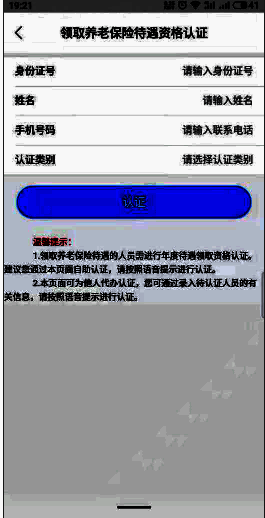 资格认证界面填写信息